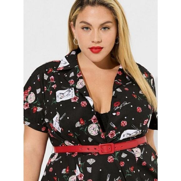 Torrid Marilyn Monroe Midi Retro Button Front Swing Dress (Size 18) - Picture 4 of 6